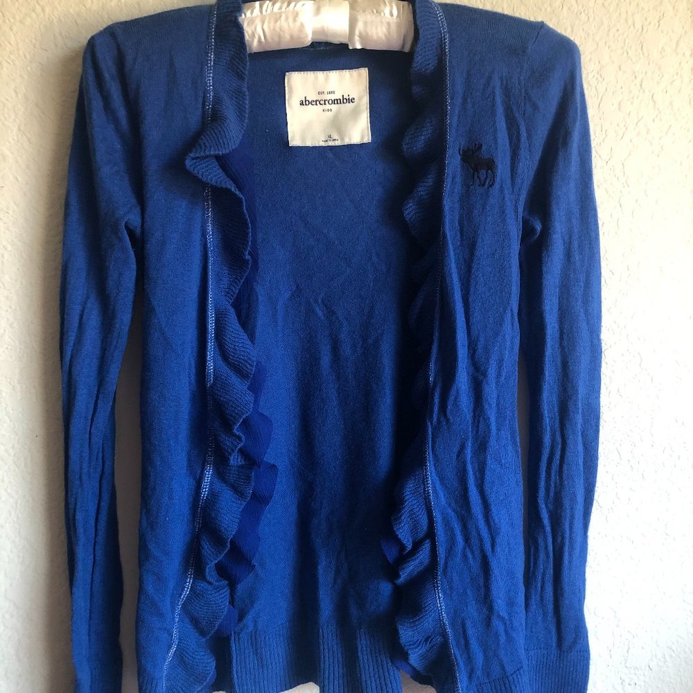 Abercrombie Blue Ruffle Cardigan